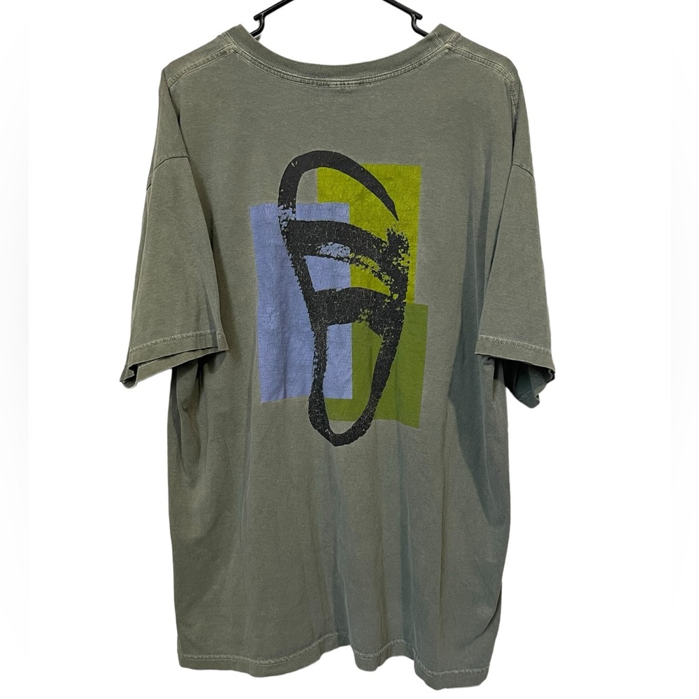 Birkenstock Vintage 90s Retro Hiking Graphic T-Shirt Green Faded Men’s XL